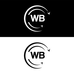 WB letter  logo minimal unique and simple logo design, WB creative modern monogram logo style