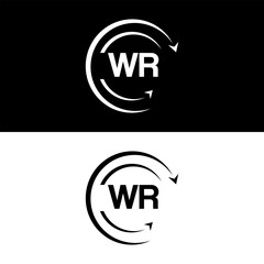 WR letter  logo minimal unique and simple logo design, WR creative modern monogram logo style
