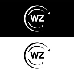 WZ letter  logo minimal unique and simple logo design, WZ creative modern monogram logo style