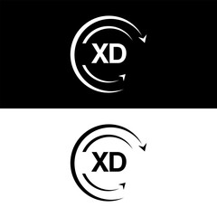 XD letter  logo minimal unique and simple logo design, XD creative modern monogram logo style
