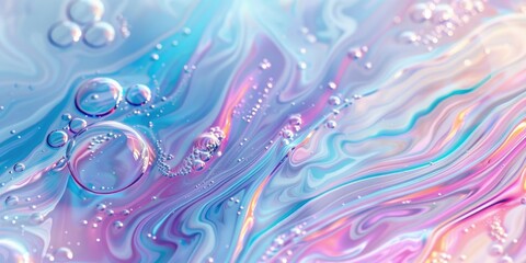 Close up of soap bubbles on water. Suitable for backgrounds