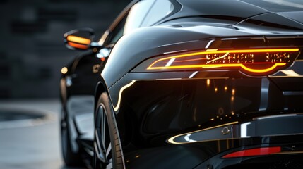 Close up of a car's tail lights, perfect for automotive industry - obrazy, fototapety, plakaty