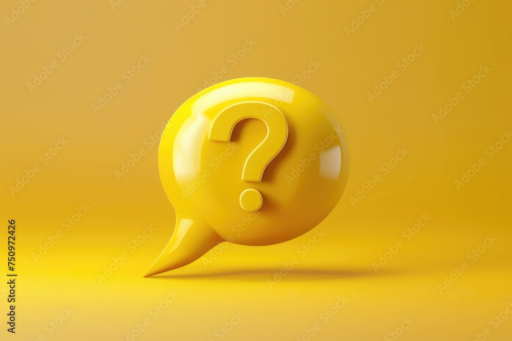 Aufkleber A yellow ball with a question mark symbol on it. Suitable for educational or problem-solving concepts