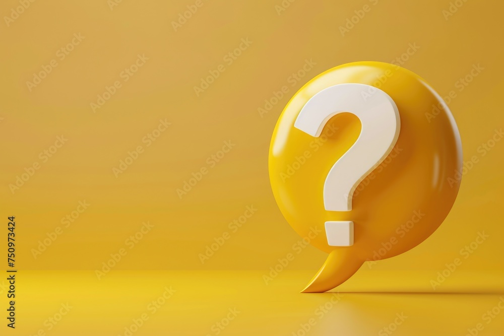 Poster a yellow balloon with a question mark symbol on it. perfect for educational and curiosity-themed des