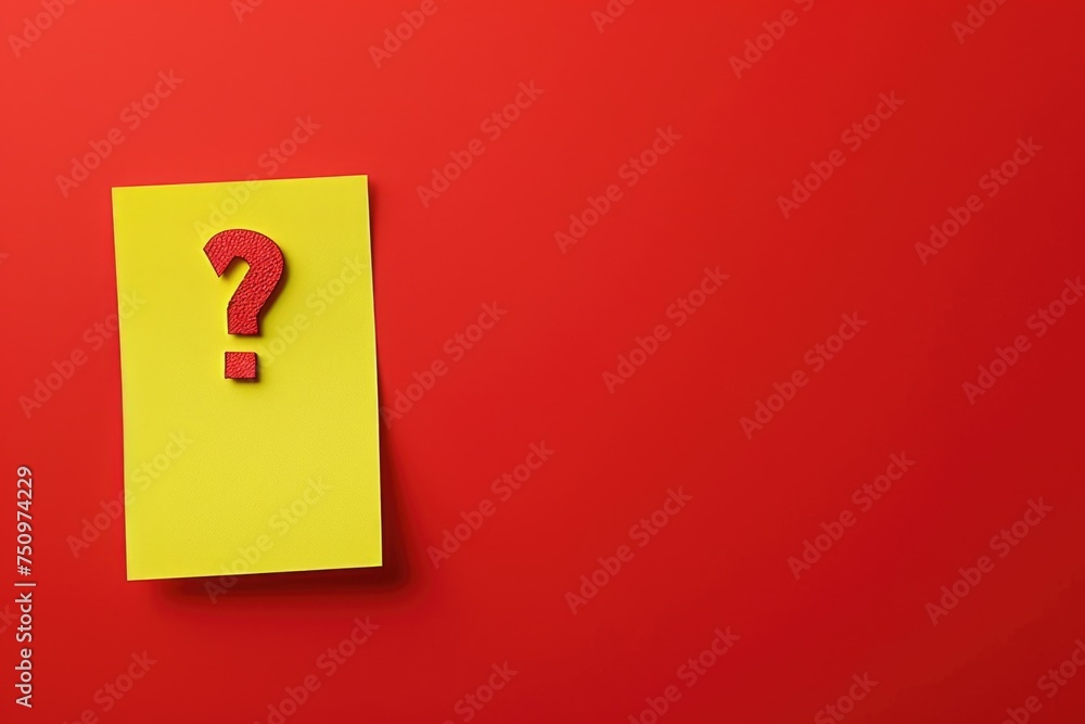 Aufkleber a piece of paper with a question mark, suitable for various concepts and designs