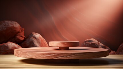 Empty podium for product presentation