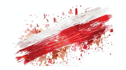 Brush painted flag Indonesia. Hand drawn style flag