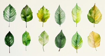 Fototapeta premium a bunch of green leaves on a white background