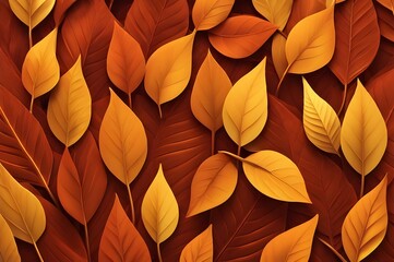Autumn orange leaves background, top view wallpaper