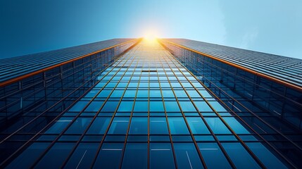 Sunlight Shining Through Windows of Tall Building