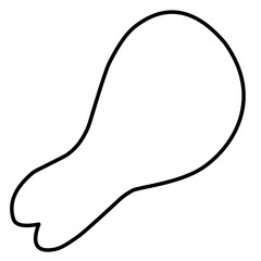 simple outline of chicken thigh