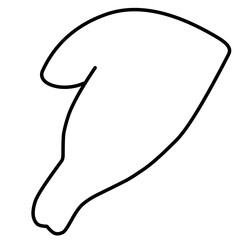 simple outline of chicken thigh