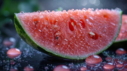 Slice of Watermelon on Pink Background