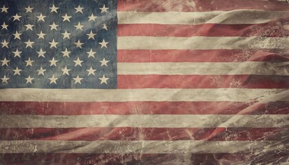 old grunge vintage faded american us flag