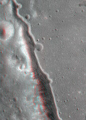 Rimae Posidonius. Anaglyph image. Use red/cyan 3d glasses.
Image from the Lunar Reconnaissance...