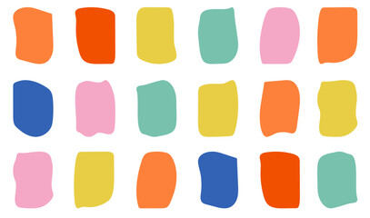 Set of hand drawn paper quote frames. Empty speech bubbles. Colorful isolated text field. Flat vector illustration on transpаrent background.