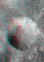 8-km Fresh Crater near Giordano Bruno. Anaglyph image. Use red/cyan 3d glasses.
Image from the...