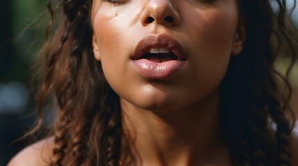 portrait of a woman feeling orgasm