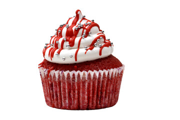 creamy and colorful cupcakes on cutout background