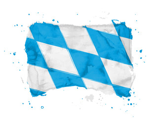 Flag of Bavaria, brush stroke background.  Flag Bavaria of 	Germany on white background. Watercolor style for your design.  EPS10.