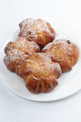 sweet buns on the white
