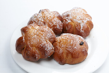 sweet buns on the white