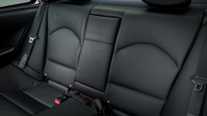 Black leather rear seat