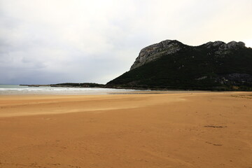 View on the beach of Sonabia located in the autonomous community of Cantabria, northern Spain,