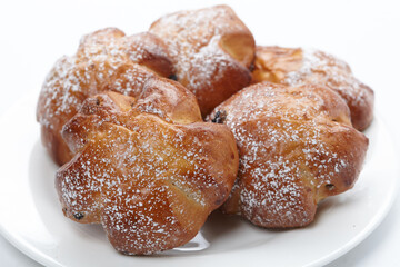 sweet buns on the white