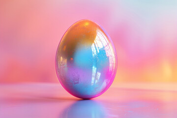 Easter egg design with a glass texture and retro wave elements Сlassic holiday symbolism with modern aesthetics 3D minimalist