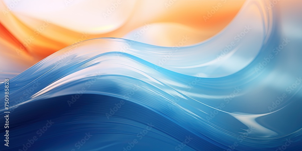 Poster close-up of vivid abstract wave patterns with a bokeh effect conveying fluidity and movement