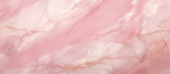 Fototapeta premium Detailed close up view of a seamless soft pink marble background, showcasing the intricate natural pattern and texture of the marble surface.