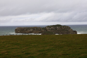 View of the pointe del torco located in the town of Suances, in the autonomous community of Cantabria in Spain.