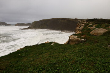 View of the pointe del torco located in the town of Suances, in the autonomous community of Cantabria in Spain.