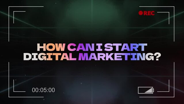 How can I start digital marketing text animation background