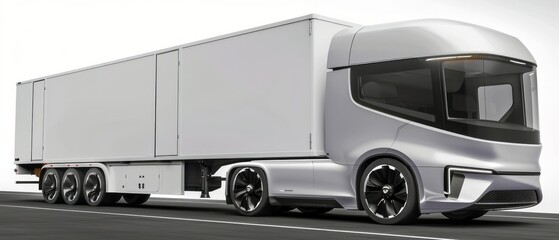 White Semi Truck Driving Down Road