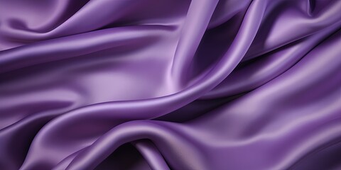 Elegant purple satin cloth with smooth folds and highlights, exuding a sense of luxury and style