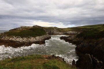 View on the Tip Mohosa O de Santa Clara located in the autonomous community of Asturias in Spain.