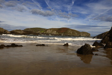 View on the San Martin beach located  in the province of Asturias, in northern Spain.