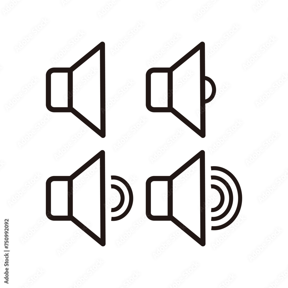 Poster loudspeaker sign. volume symbol. speaker icon set. volume icon vector. volume button icon, volume up