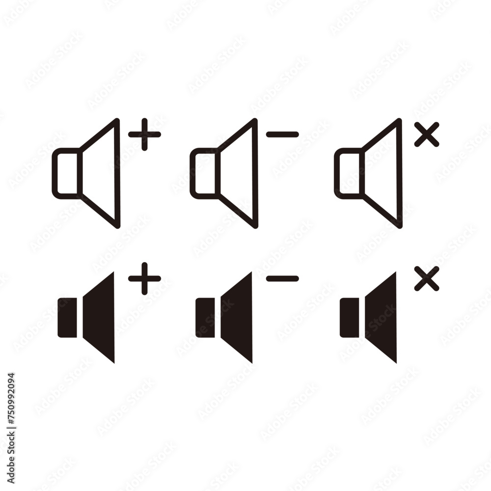 Poster loudspeaker sign. volume symbol. speaker icon set. volume icon vector. volume button icon, volume up