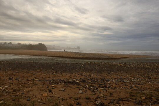 View on the Griega beach in the province of Asturias, in northern Spain.