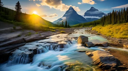  Mountain river in Glacier National Park, Montana, United States. © Iman