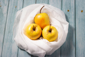 Autumn delights; Golden apples ready to savor.