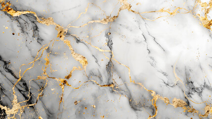 Texture of Black Marble with Gold Veins