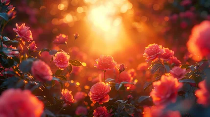 Foto auf Acrylglas Antireflex Floral Background. Sunset. Landscape. © Matthew