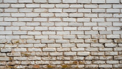 vintage white painted brick wall texture background with distressed and weathered appearance