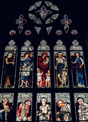 stained glass window in saint cathedral