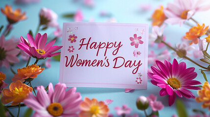 International Women's Day background with copy space and text