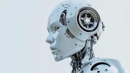 Futuristic robot talk. Artificial intelligence concept.